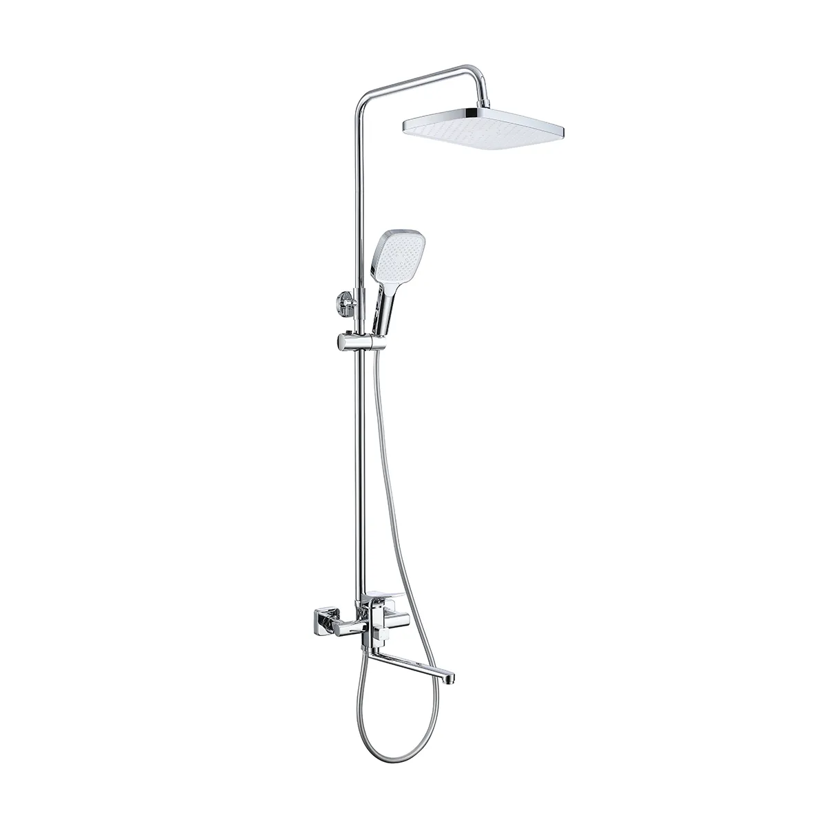 Душевая система Prohanss для ванны и душа с тропическим душем поворотный излив 25 см, хром (P62.24)