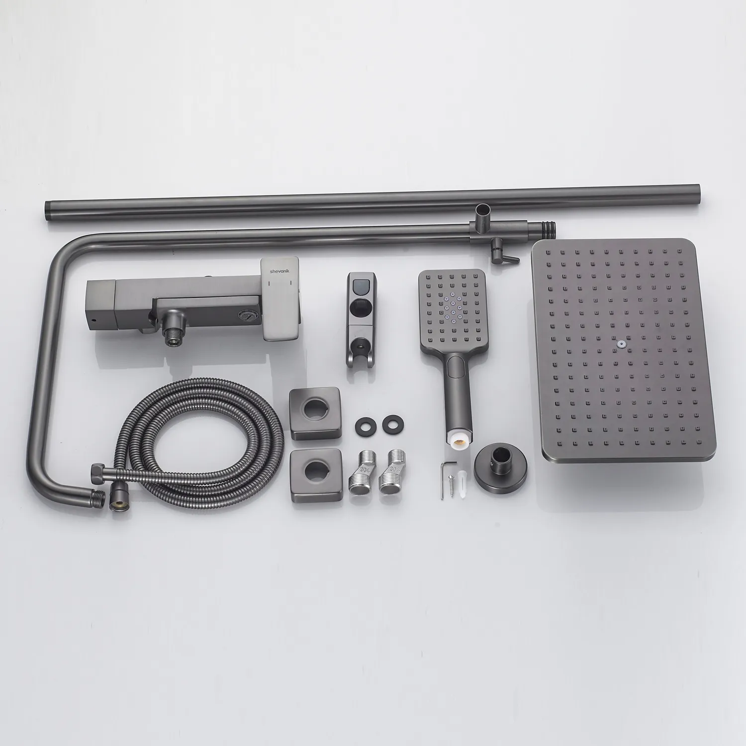 Душевая система Shevanik S8936T, оружейная сталь