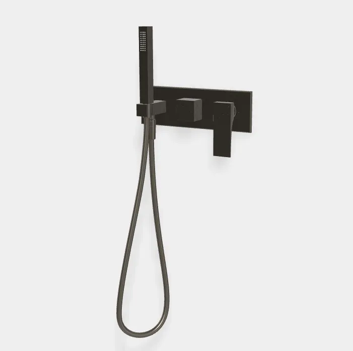 Смеситель для душа Fima Carlo Frattini Zeta, на 2 потребителя, брашированный черный хром (F3989WX2CS)