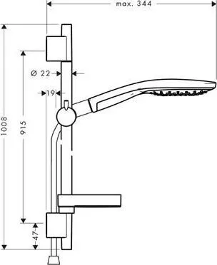 Душевой гарнитур Hansgrohe Raindance Select 150 3jеt 90 см хром (27803000)