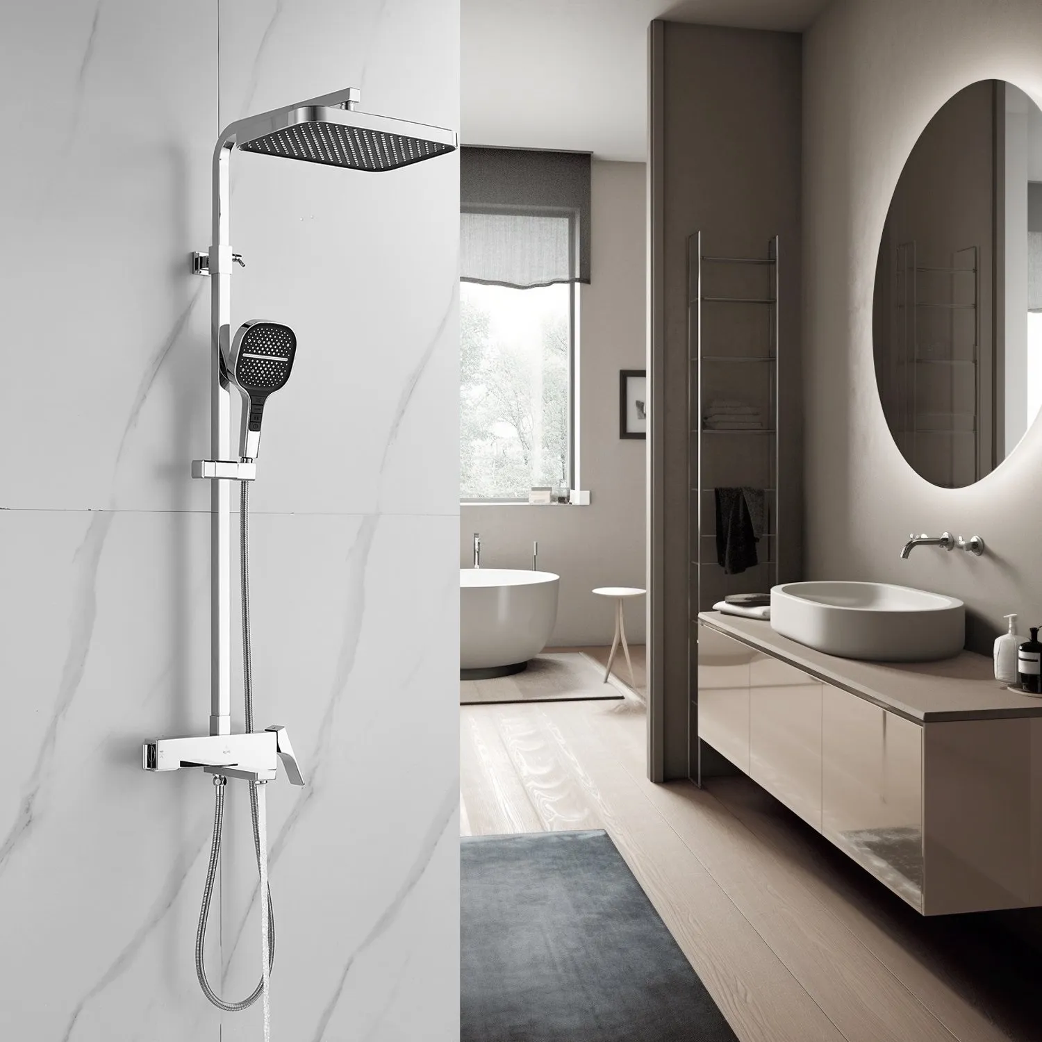 Душевая система Rose R1056, хром