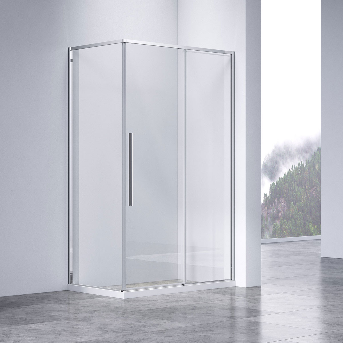 Душевой уголок Vincea Slim-N (VSR-4SN8010CL) 1000х800 мм, хром, стекло прозрачное
