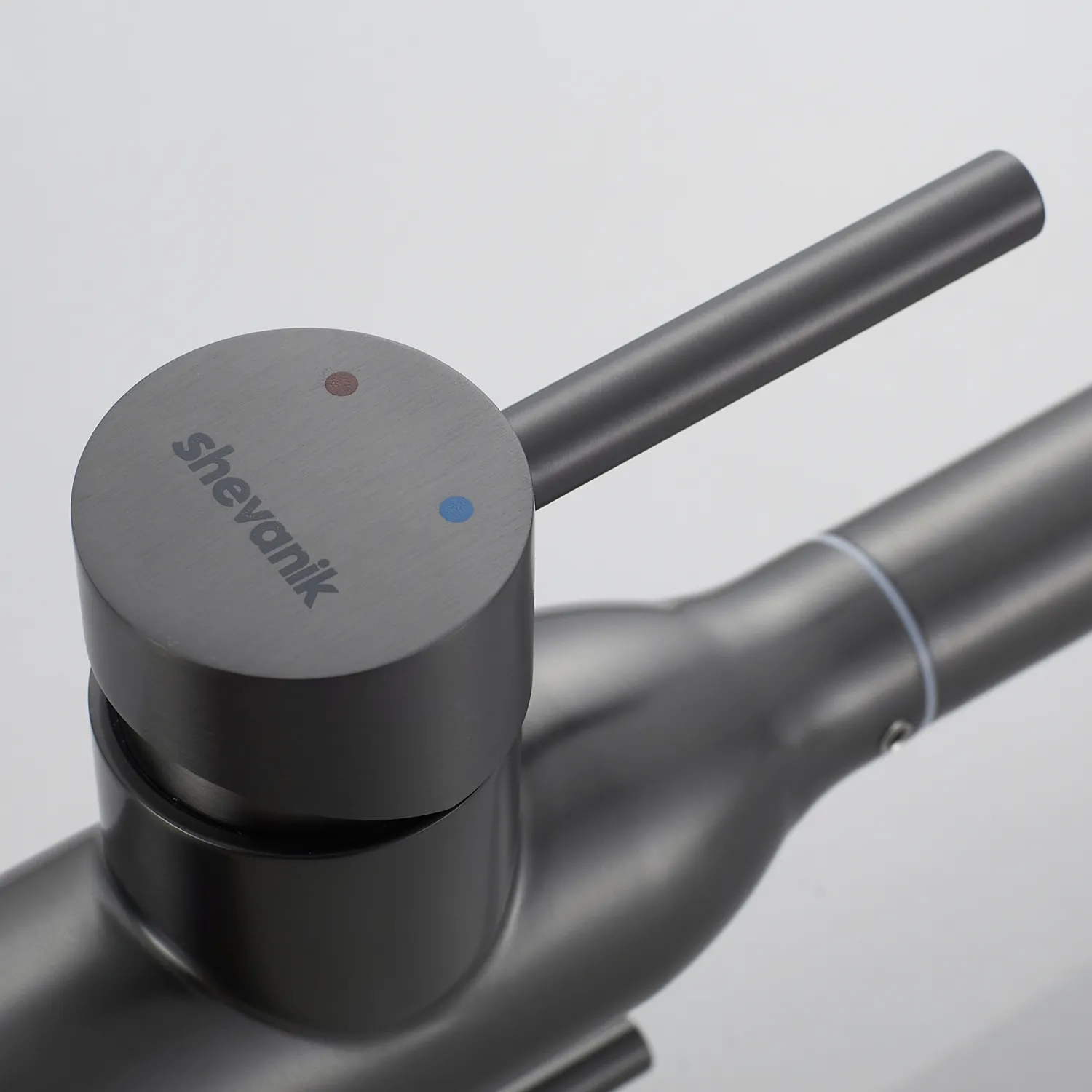 Смеситель для кухни с подключением фильтра Shevanik S248T, оружейная сталь