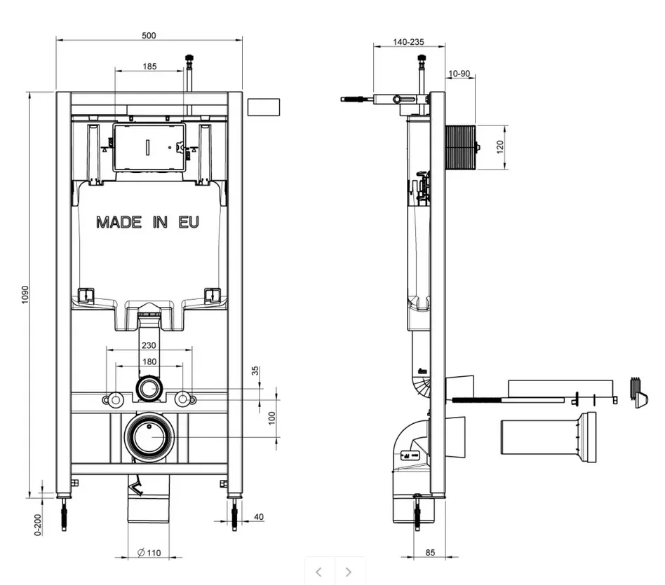 Комплект унитаз с инсталляцией, черная кнопка и сиденьем Jacob Delafon Struktura (E21750RU-00)