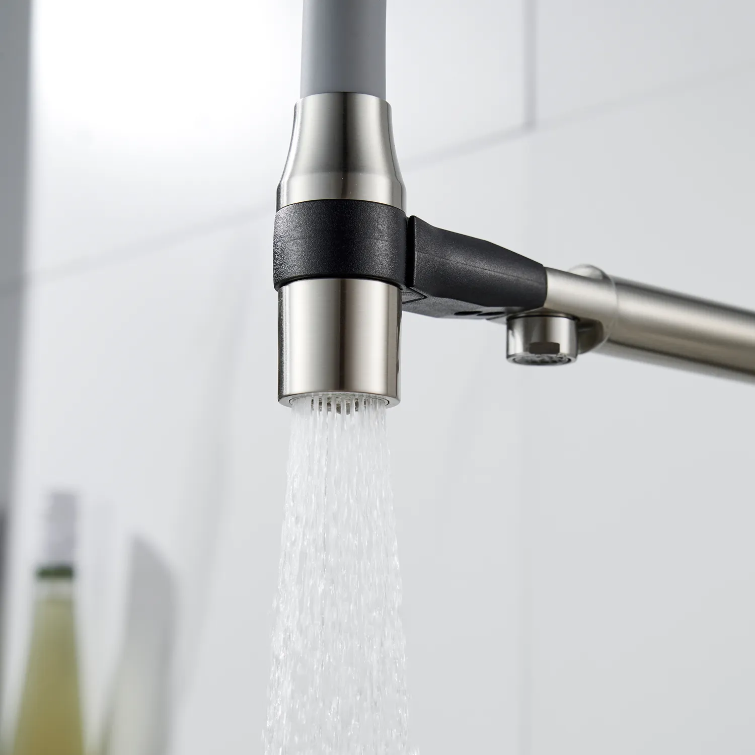 Смеситель для кухни с гибким изливом и подключением фильтра Shevanik S378L, сатин