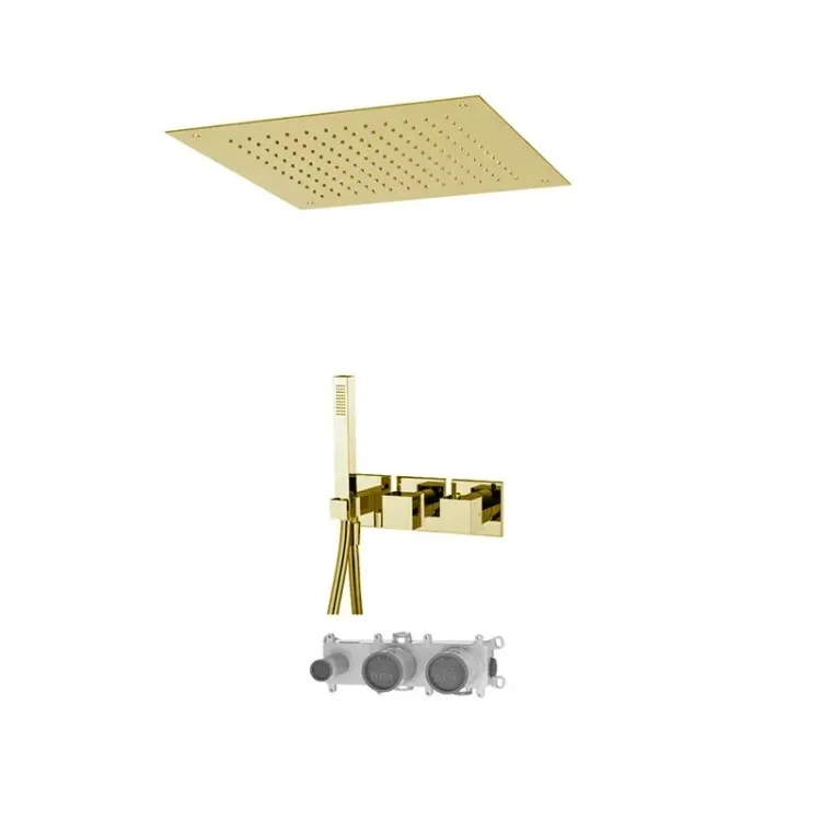Душевой комплект Fima Carlo Frattini на 2 потребителя, золото брашированное (F3989WX9Q50OS)