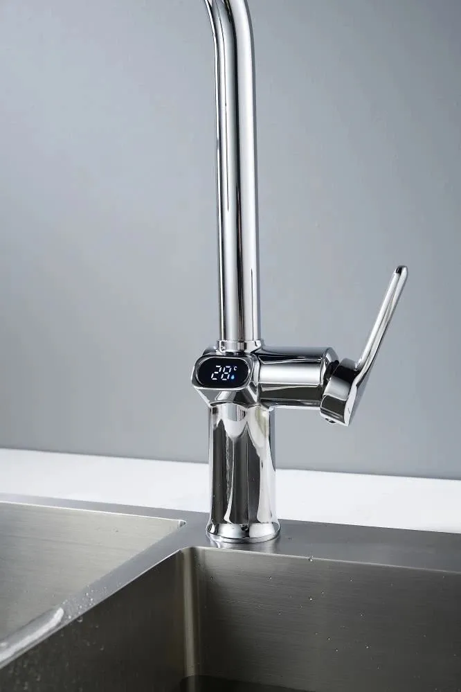 Смеситель для кухни с индикатором температуры Knotlor KN-100, хром