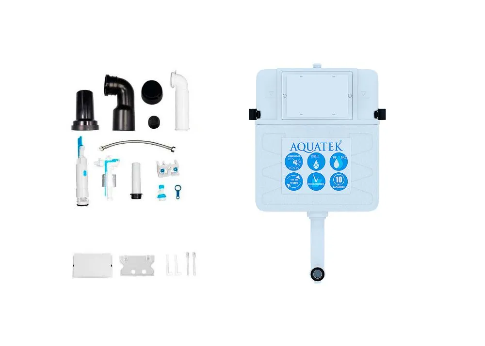 SET BW AQUATEK ЕВРОПА (смывной бачок AQUATEK INS-0000019+кнопка KDI-0000020+унитаз ЕВРОПА AQ1902-00 с тонким сиденьем soft-close)