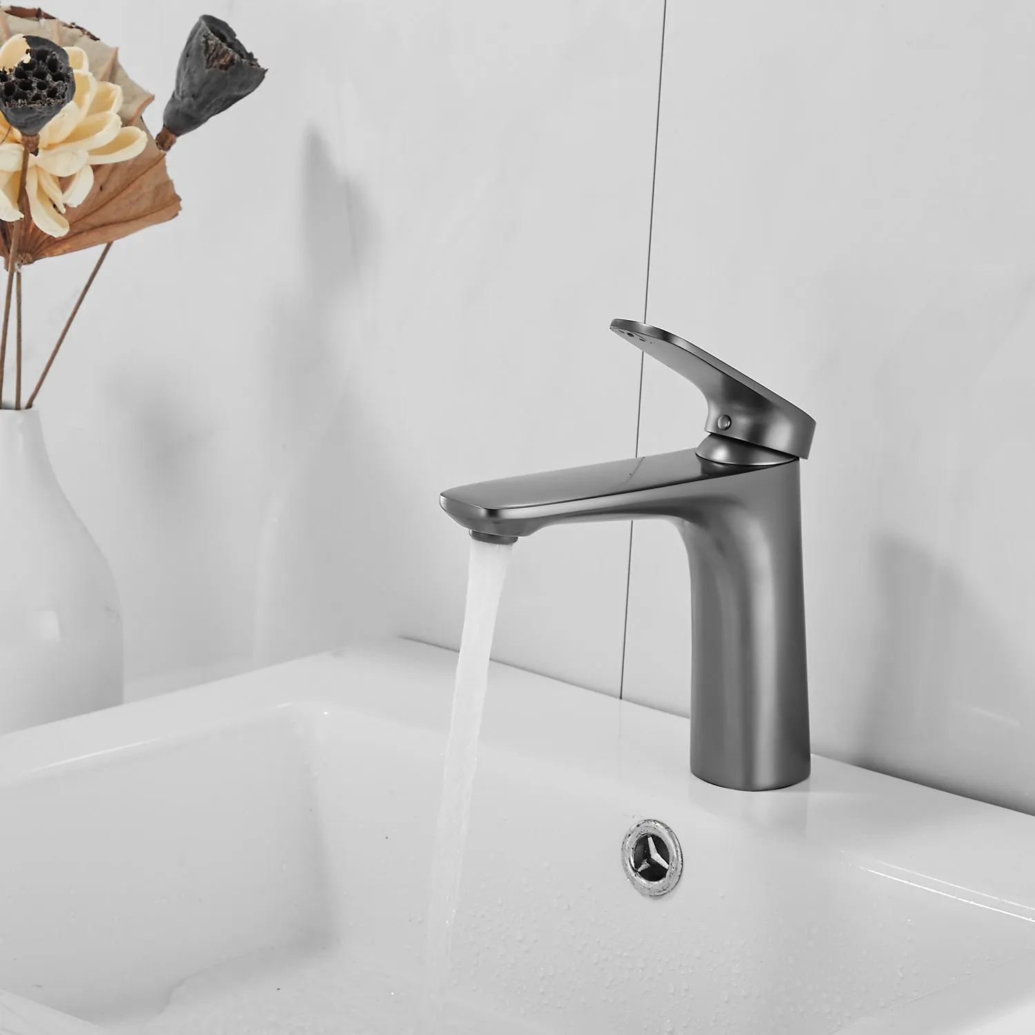 Смеситель для раковины Raffine F0185T, оружейная сталь