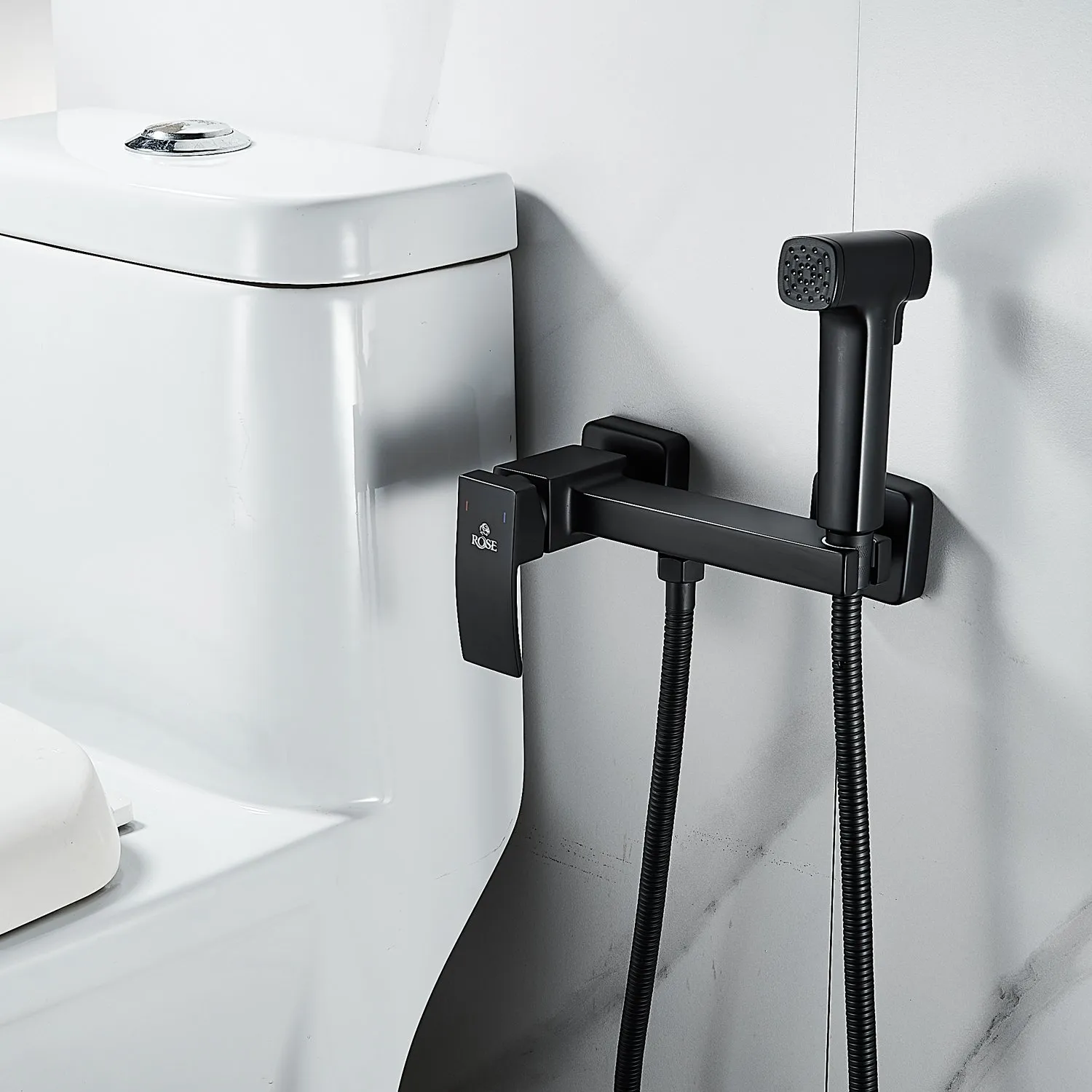 Гигиенический душ со смесителем Rose R1505H-1, черный
