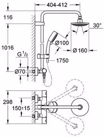 Душевая система Grohe Tempesta Cosmopolitan 27922000 хром