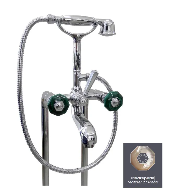 Смеситель для ванны и душа Nicolazzi Teide Chic, ручки/смесителя-Madreperla/Polished Nickel (1901 NL 15С Madreperla)