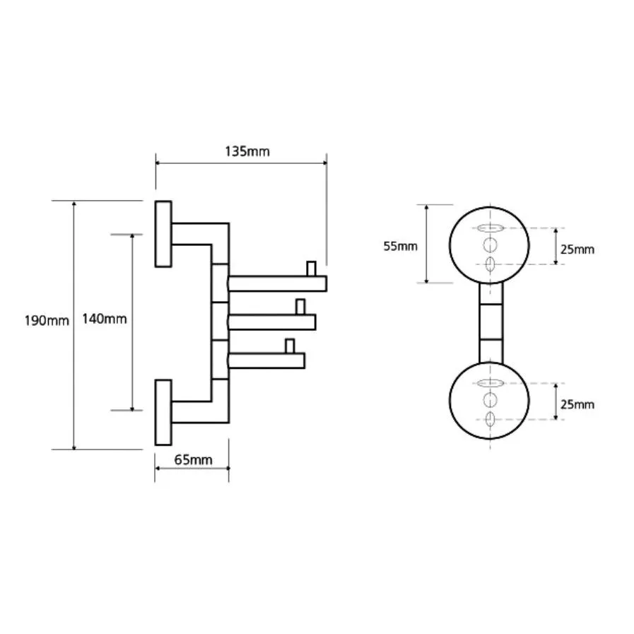 Крючок для ванной комнаты тройной Rav Slezak COLORADO COA0604, хром