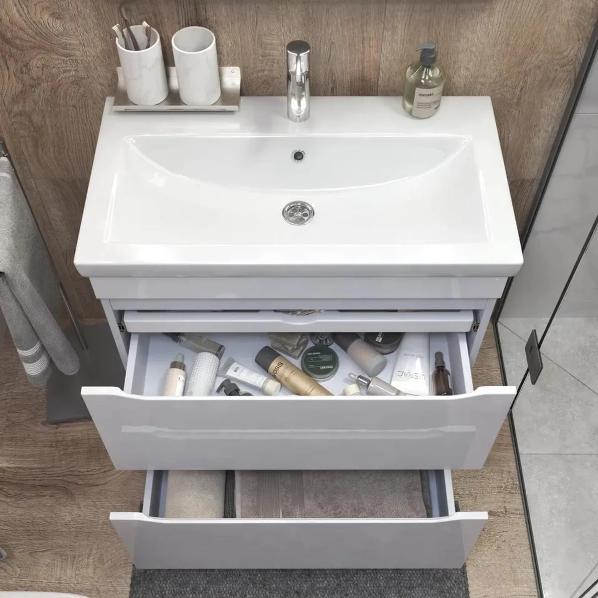 Тумба с раковиной напольная VIGO Grani 203, 80 см