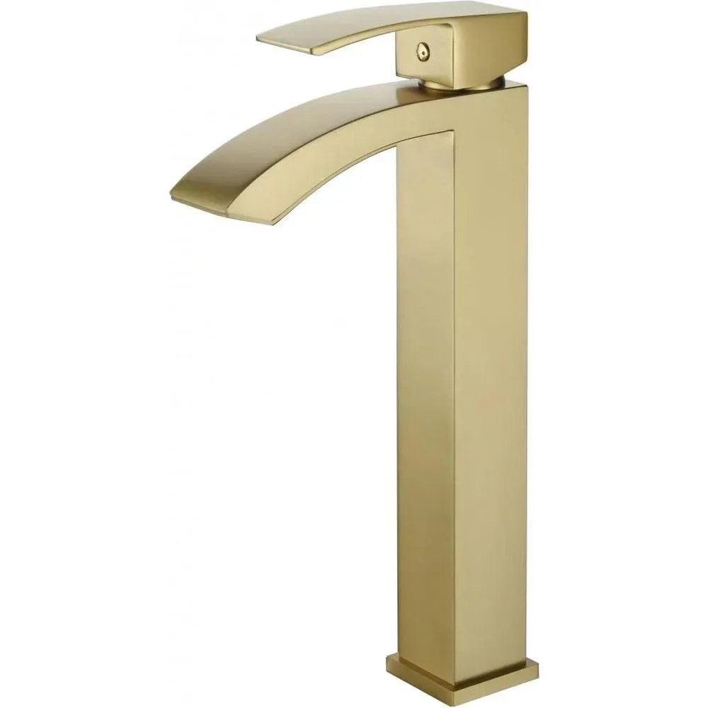 Смеситель для раковины высокий Grocenberg GB3007MG, матовое золото