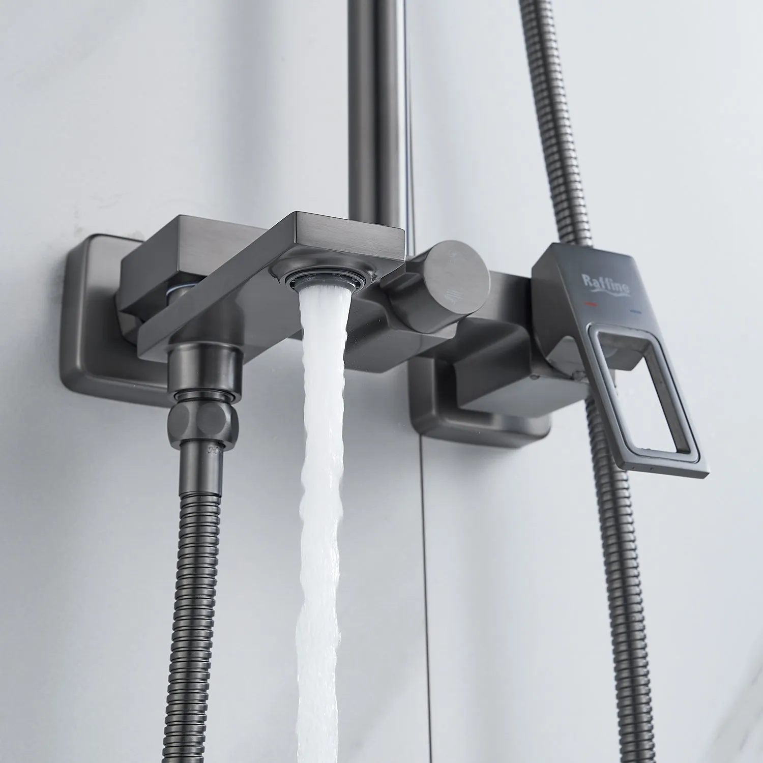 Душевая система Raffine F3696T, оружейная сталь