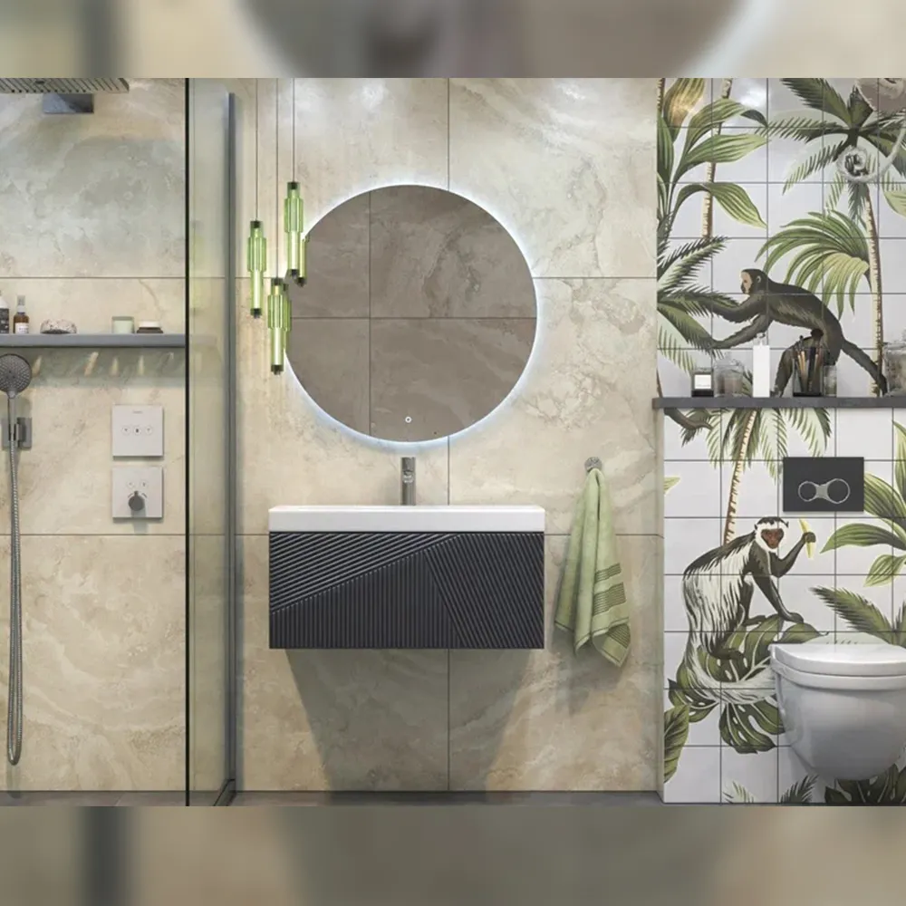 Тумба с раковиной подвесная Velvex Edge tp.EDG.9696.80.1Y графит, 80 см