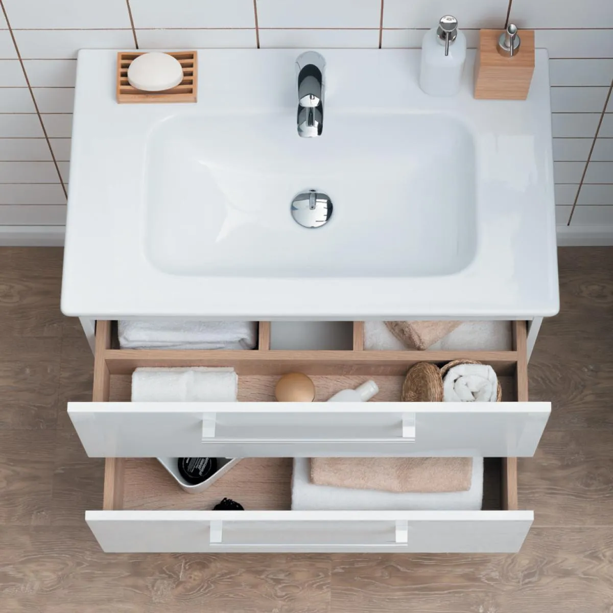 Тумба с раковиной подвесная Dreja Gio 60 см, белый