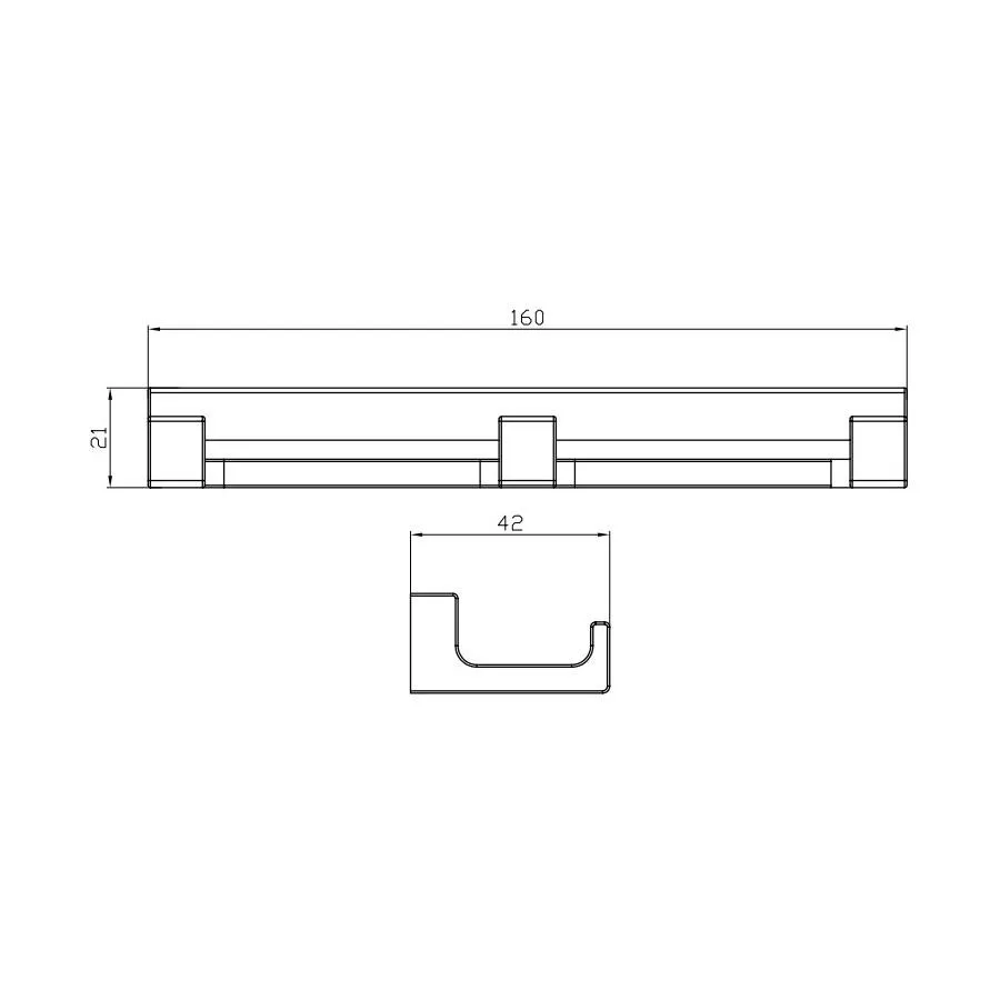 Планка с крючками Rav Slezak NIL NLA0105MG, сатин