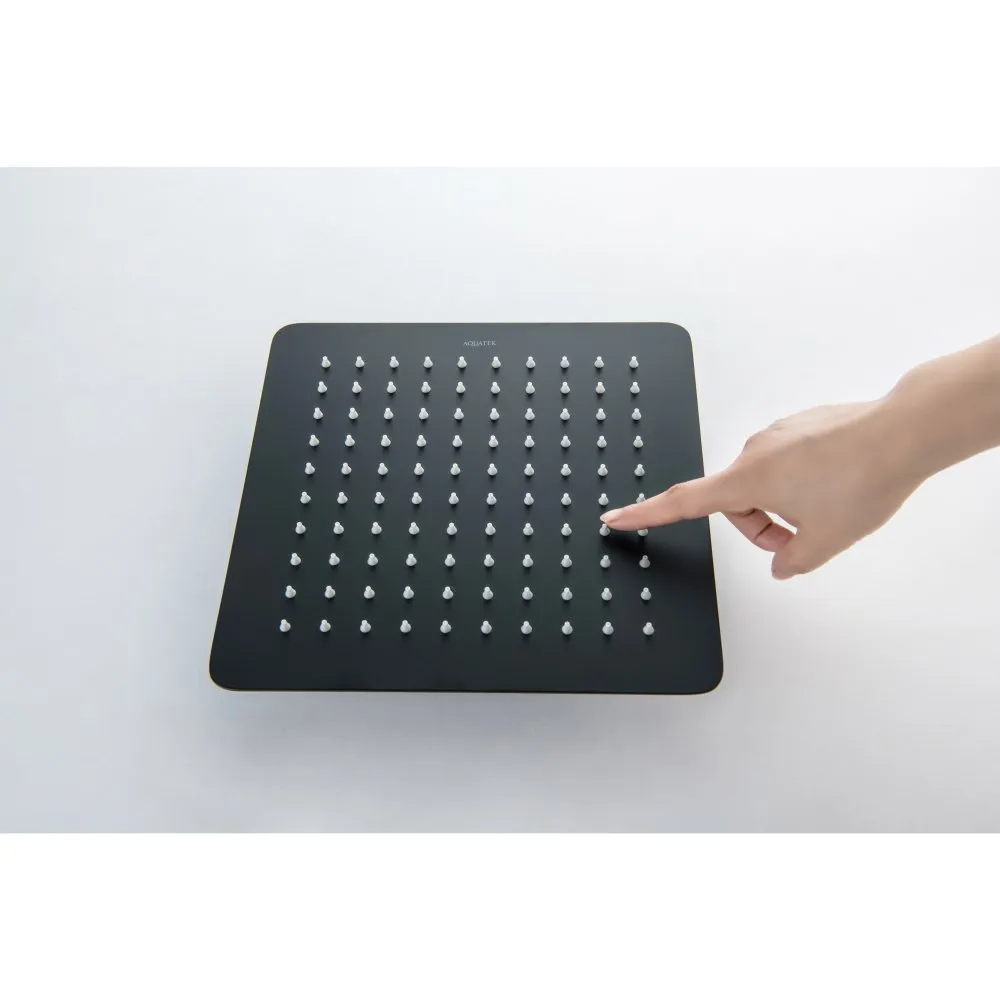 AQ2465MB ЛИРА душевая система (смеситель для душа) 250х250мм, матовый черный