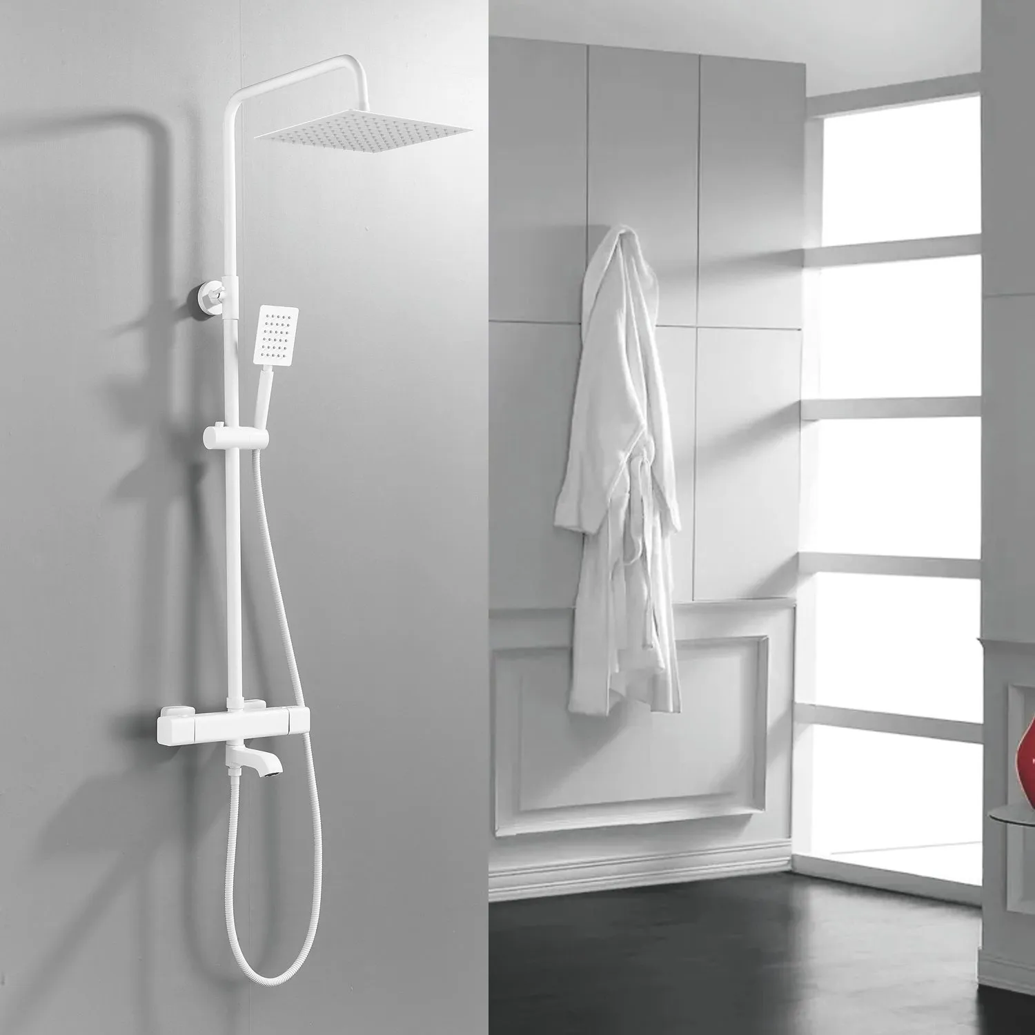 Душевая система c термостатом Shevanik S3096C, белый
