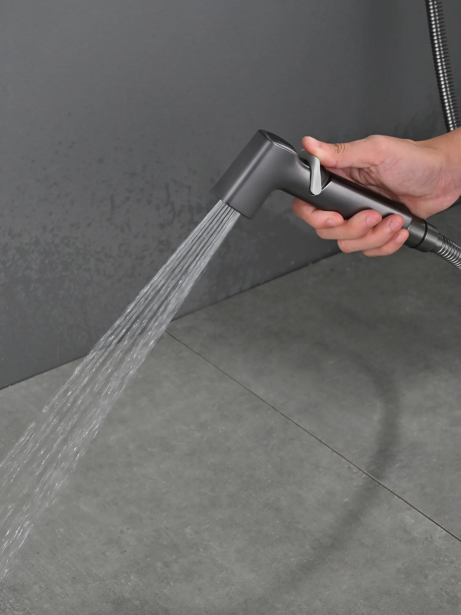 Гигиенический душ со смесителем Rose R245T, оружейная сталь