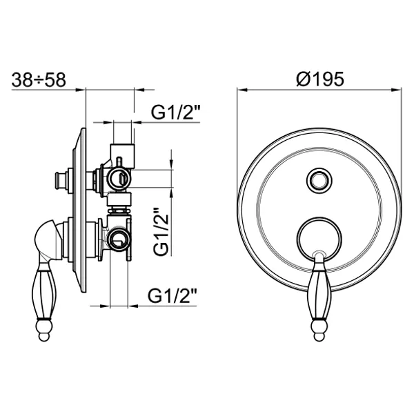 Смеситель для ванны и душа Webert Alexandra AL860101065
