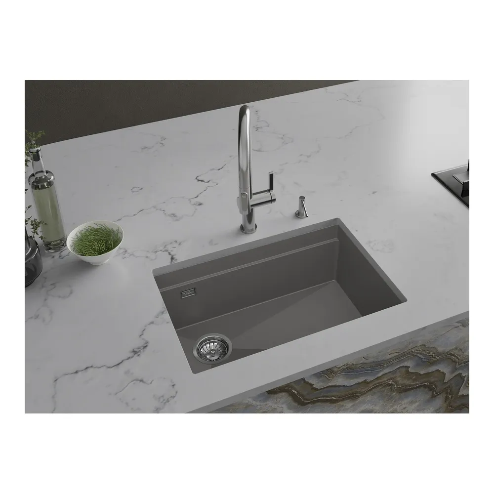Кухонная мойка Rivelato LINO LN-654-L серый металлик