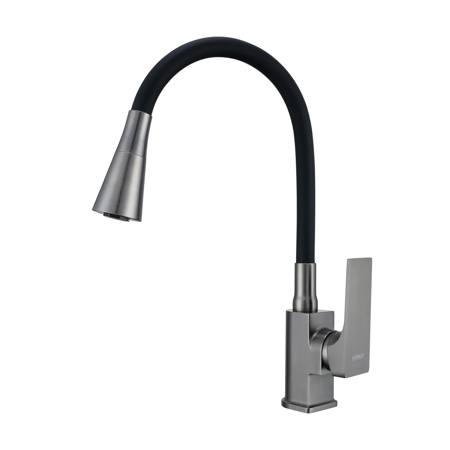 Смеситель Prohanss для кухни высокий гибкий излив, графит (P61.4406.09)