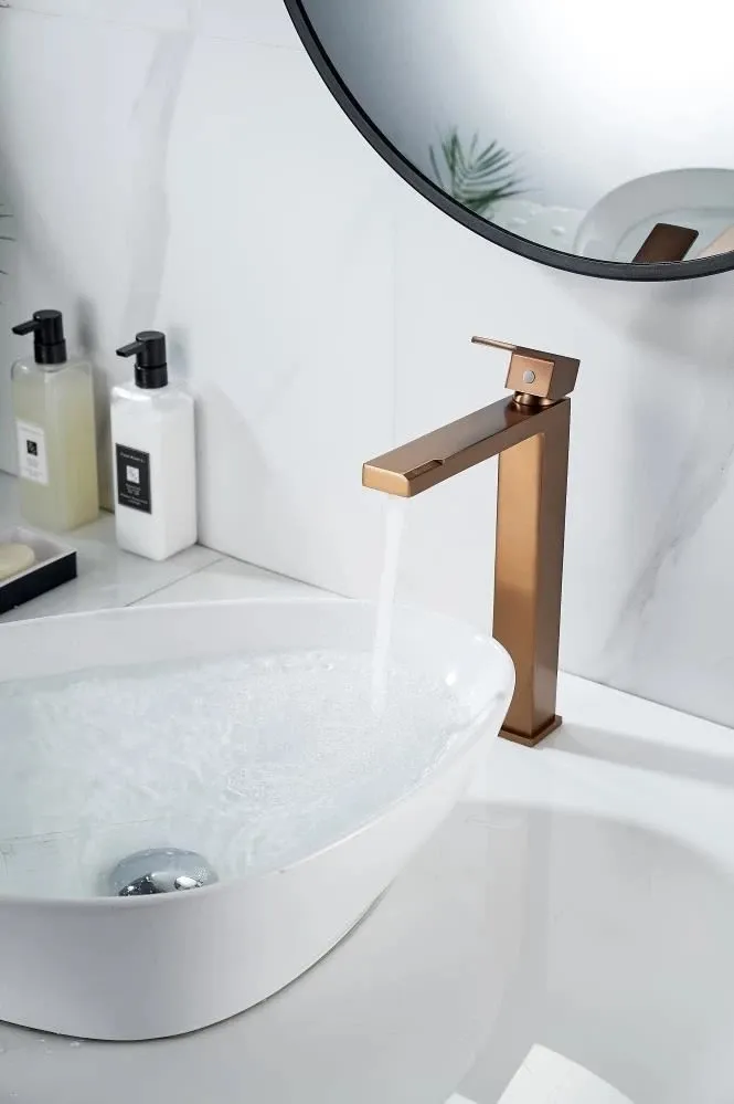 Смеситель для раковины высокий Knotlor KN-24/RB, бронза