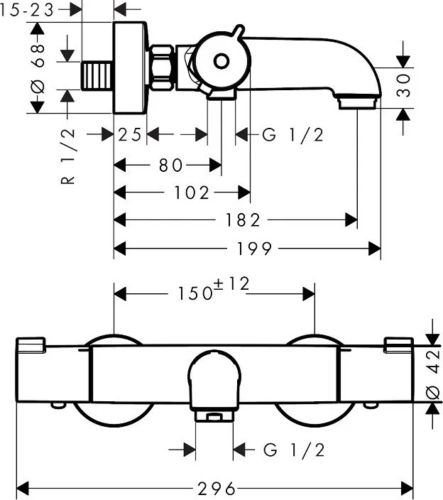 Термостат Hansgrohe Ecostat 1001 CL для ванны хром (13201000)