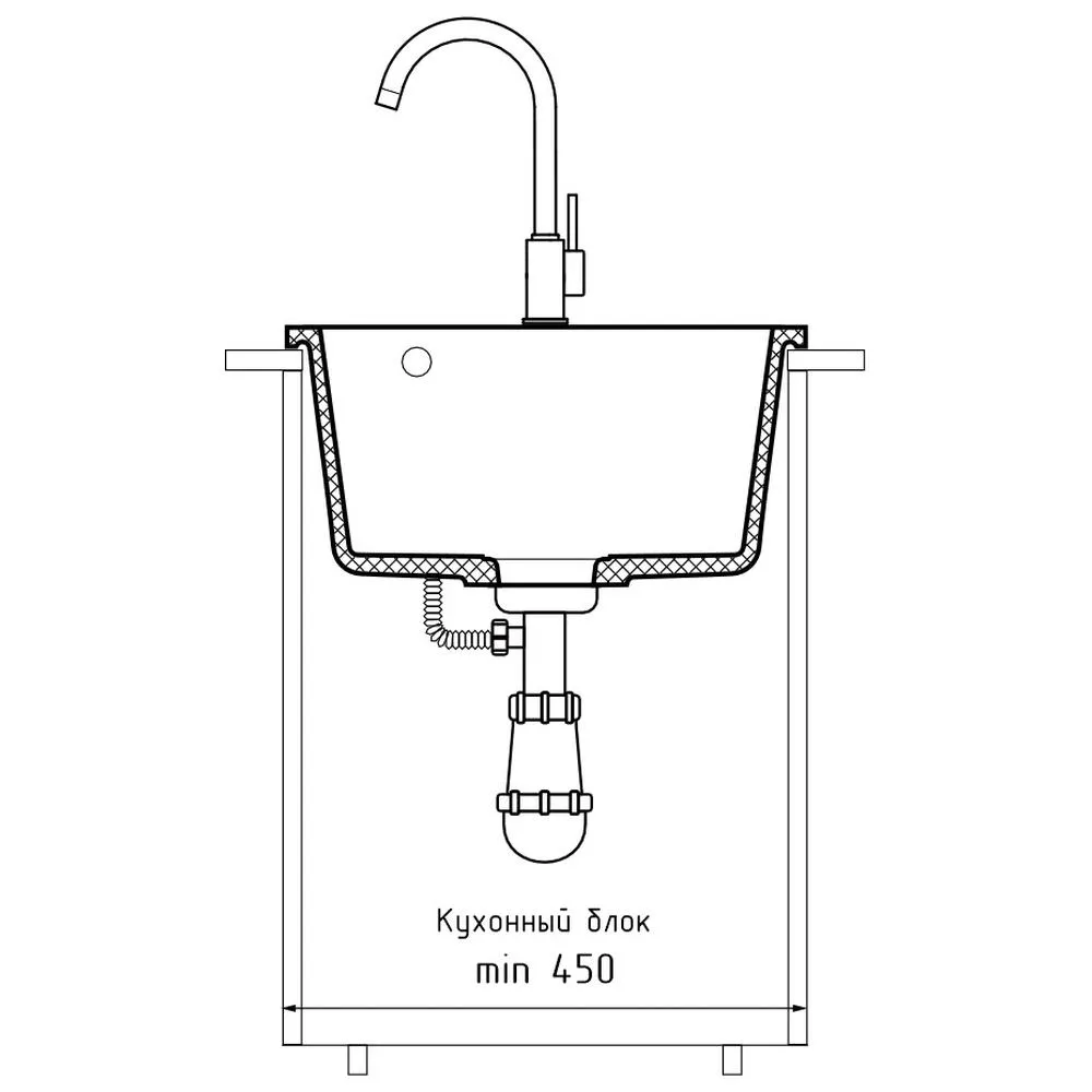 Кухонная мойка GranFest URBAN 245, темно-серый