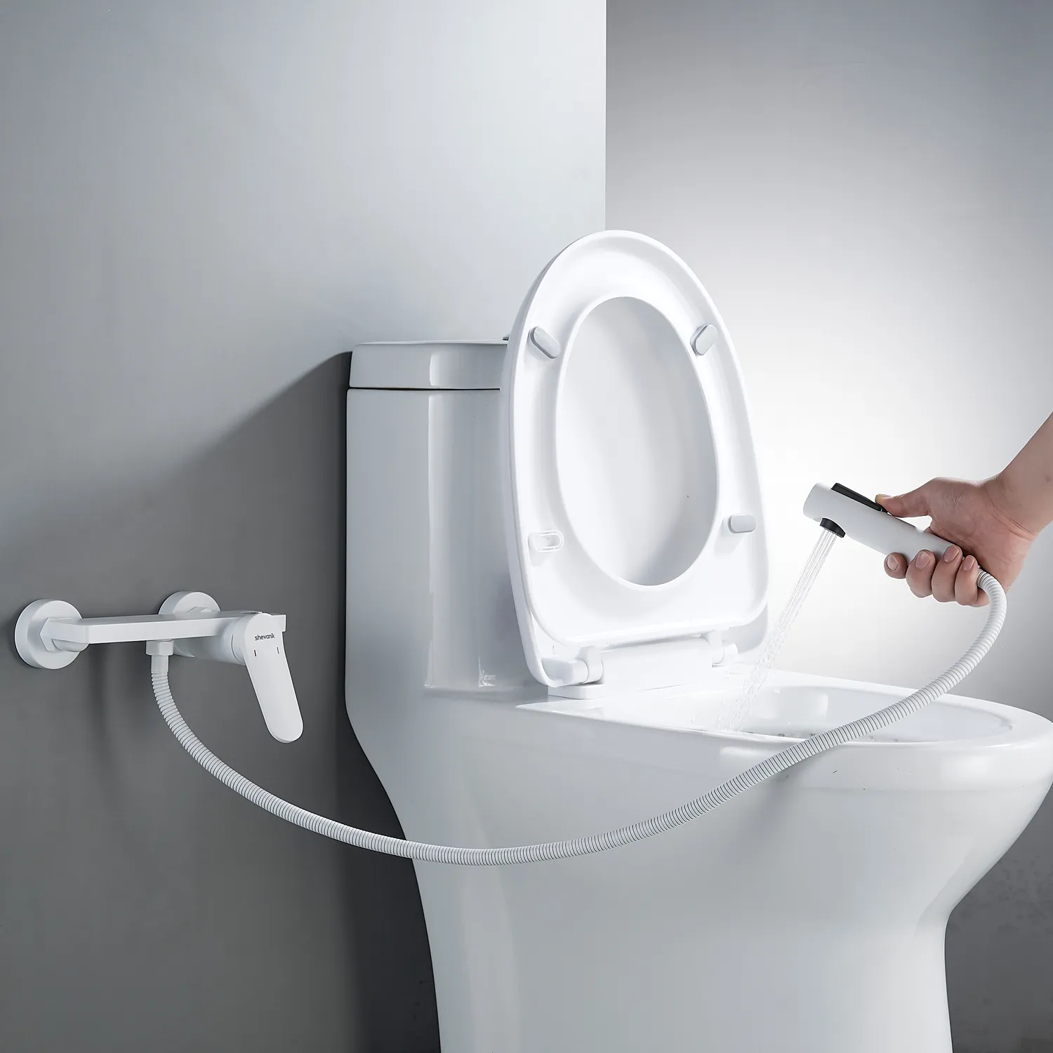 Гигиенический душ со смесителем Shevanik S4305C-1, белый