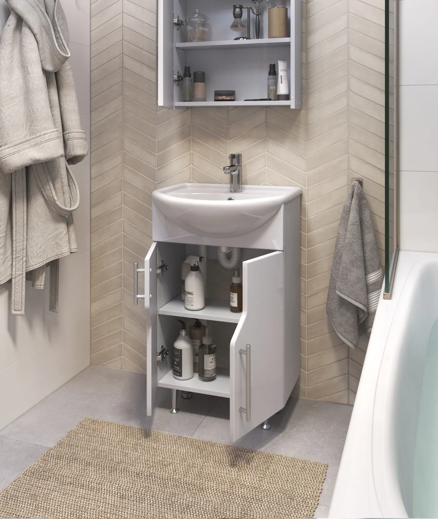 Тумба с раковиной напольная VIGO Grand tn.GRA.UYU.50.2D, 50 см