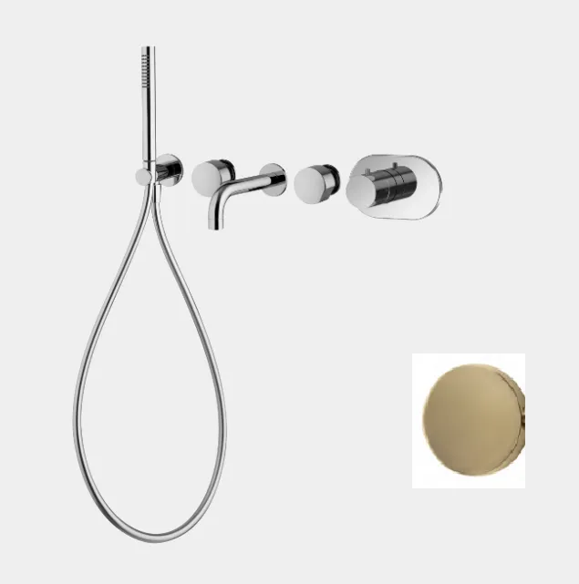 Смеситель для душа Fima Carlo Frattini Fimatherm, на 3 потребителя, шампань брашированная (F3188X3HS)