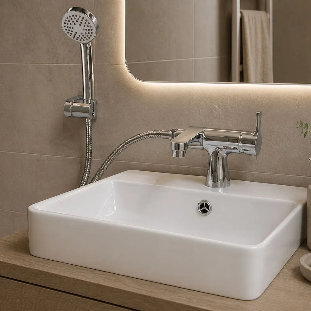 Смеситель для раковины с душем Frap F1252, хром