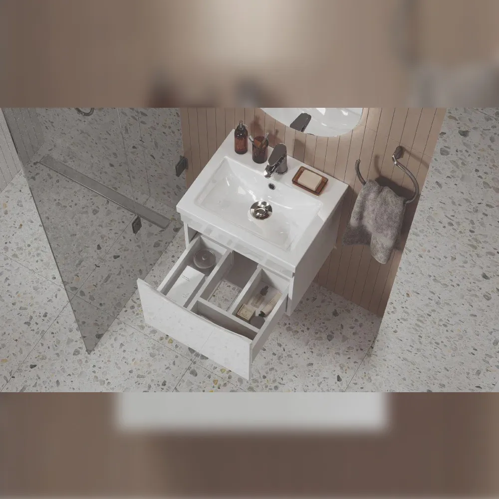 Тумба с раковиной подвесная Velvex Vizo tp.VIZ.COM.50.1Y, 50 см