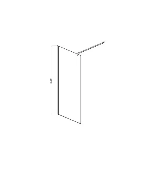 AQ WIW 11020BL Душевая перегородка Walk in с держателем 1100x2000 профиль черный, стекло прозрачное