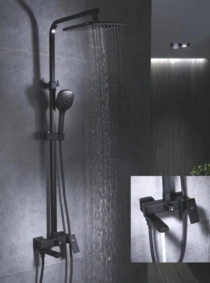 Душевая система Rose R2836H, черный