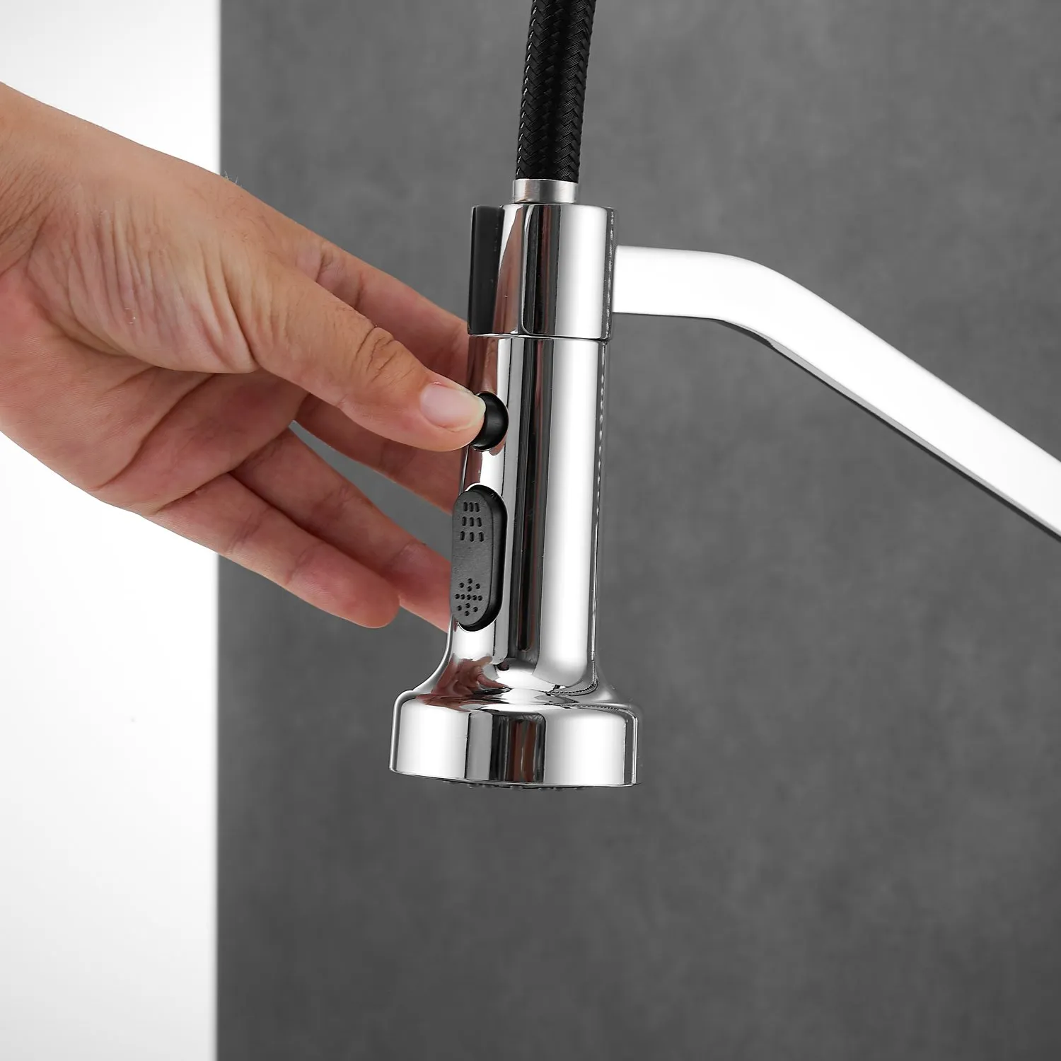 Смеситель для кухни с гибким изливом Shevanik S963, хром