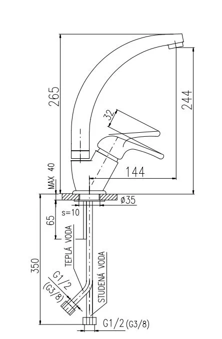 Смеситель для раковины Rav Slezak Labe L506.5/3