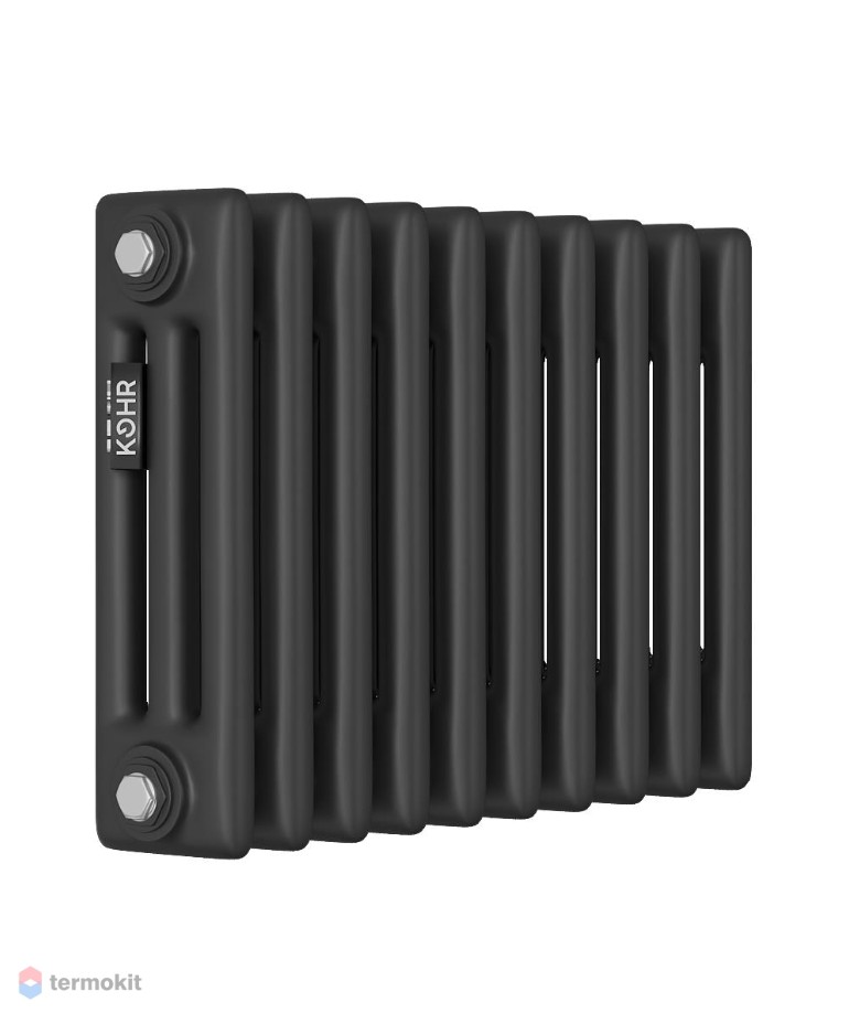Стальной трубчатый радиатор Kohr Heim 3030/14 секций с боковым подключением 3/4 черный