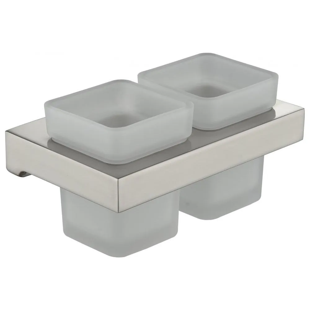 Стакан для ванной комнаты двойной Grocenberg AC0022NK, никель