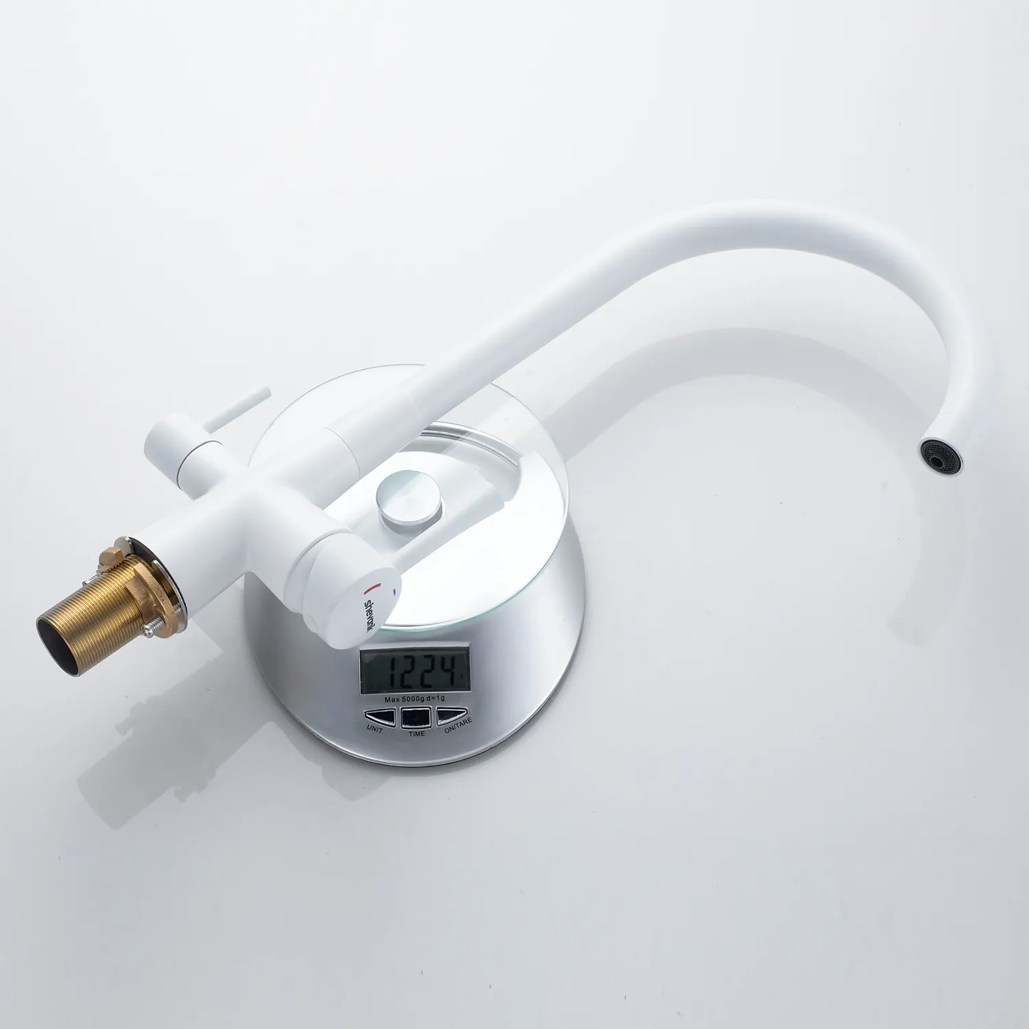 Смеситель для кухни с подключением фильтра Shevanik S428C, белый