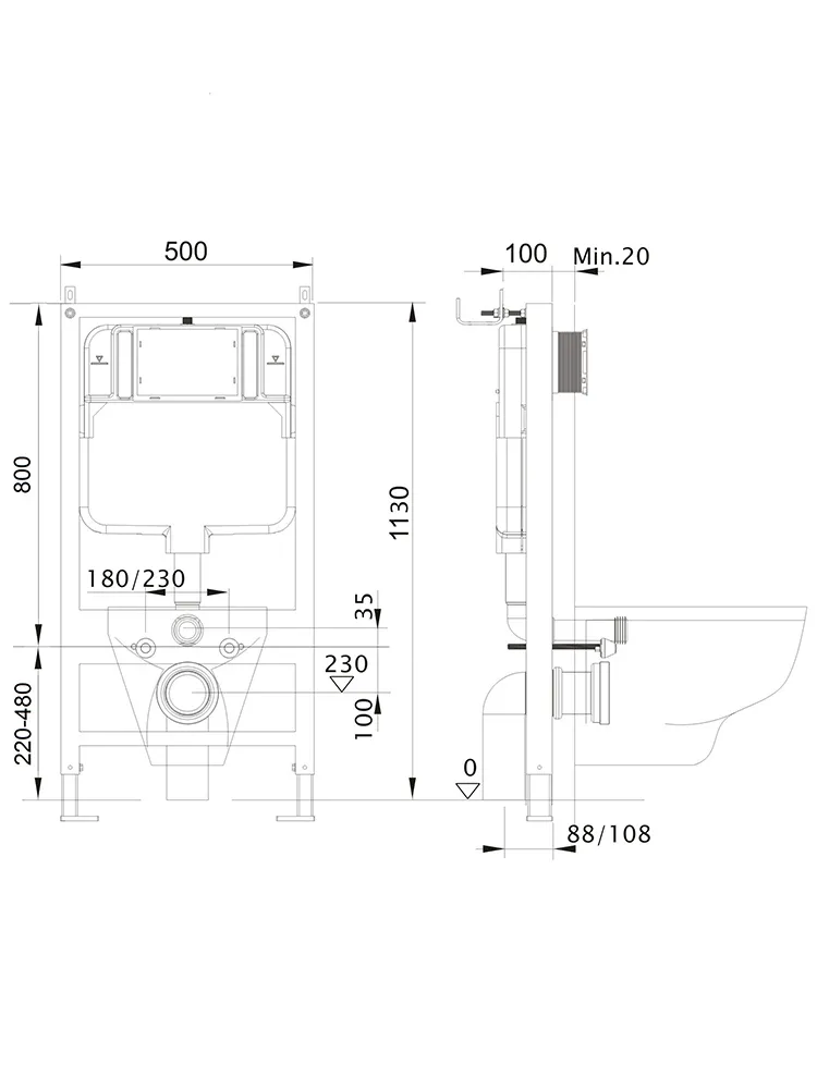 SET AQUATEK ЛИБРА T-016 4в1 (рама AQUATEK Standard INS-0000012+крепеж KKI-0000002+KDI-0000016+унитаз ЛИБРА AQ1505T-00 с тонким сиденьем soft-close)