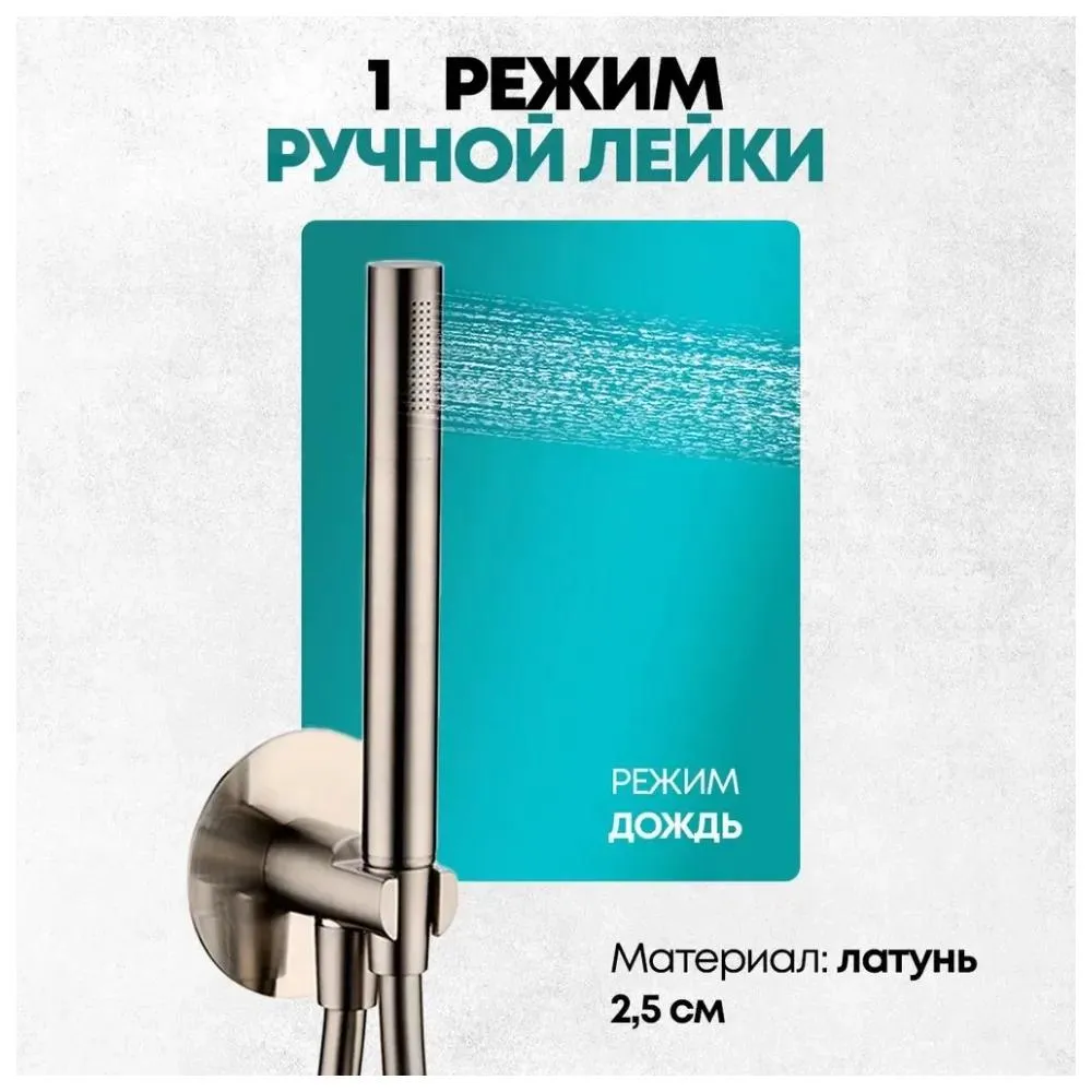 Душевая система встраиваемая (без излива) Grocenberg GB5090NK, никель