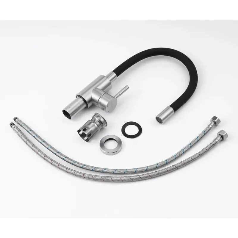 Смеситель для кухни с гибким изливом Knotlor SS-02, сатин