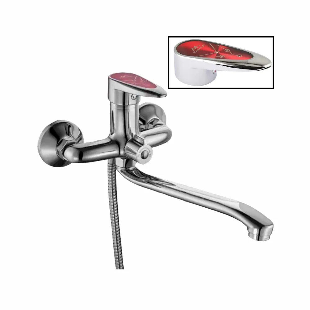 Смеситель для ванны FASHUN A2250RED, хром/красный