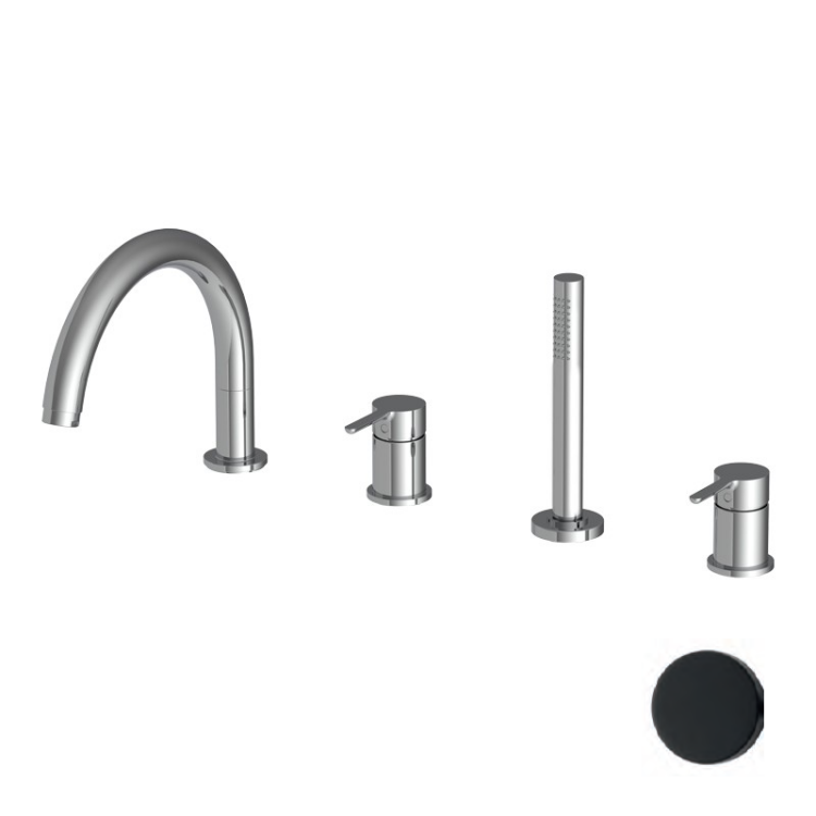 Смеситель для ванны и душа Fima Carlo Frattini Snap, черный матовый (F3124NNS)