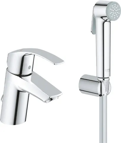 Смеситель для раковины с душем GROHE Eurosmart с минибиде лейкой, хром (арт. 23124002)